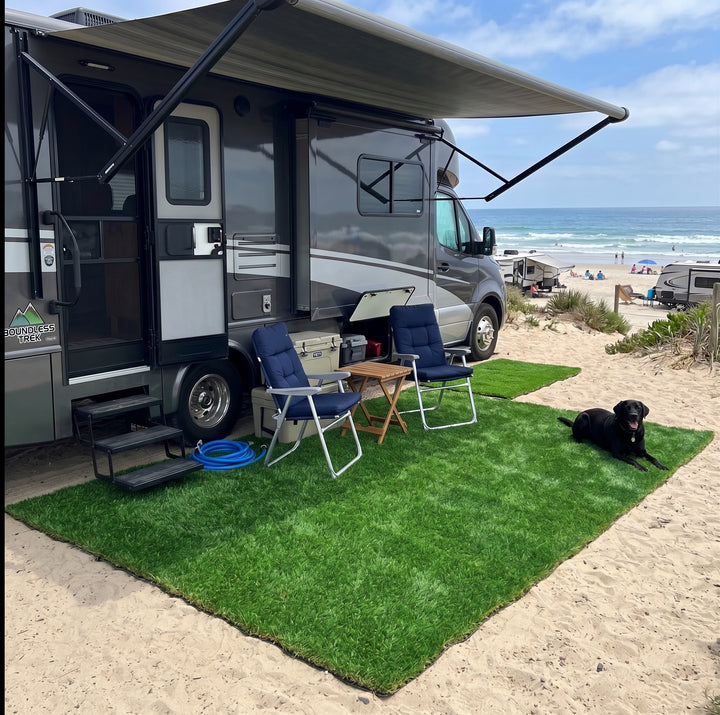 6x9 FT Realistic Outdoor Artificial Grass Rug (1.38" Pile) | RV Patio & Pet Turf Mat
